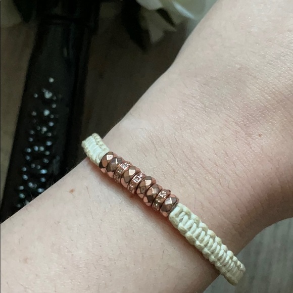 fossil rose gold white rope bracelet - Picture 2 of 5